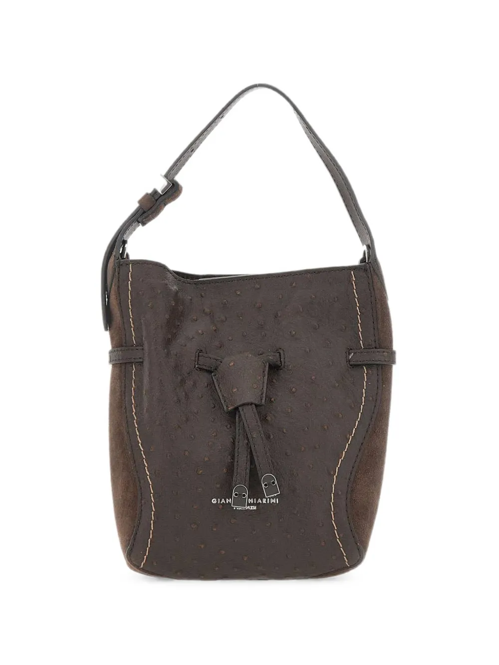 GIANNI CHIARINI Sienna ostrich-effect tote bag - Marrone