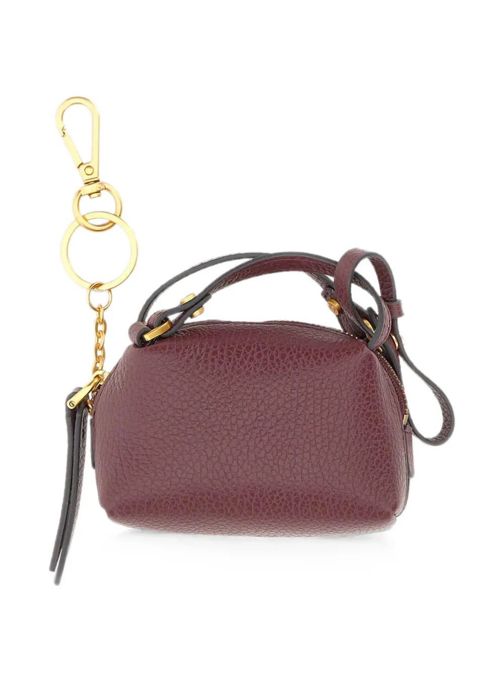 GIANNI CHIARINI Alifa hammered leather keyring - Rot