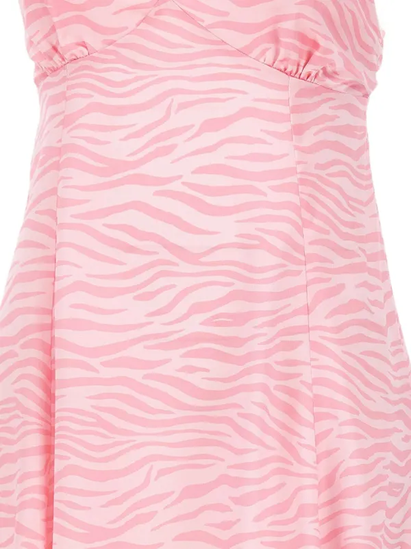 pink zebra print dress Monogram E embroidered girl zebra summer sz 4T ZS Dress is finished off with a ruffled hem Pink Zebra Print Shirt Dress