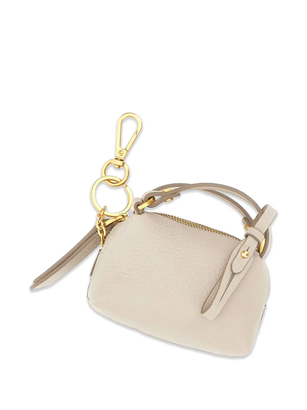 GIANNI CHIARINI Alifa sleutelhanger van bewerkt leer Beige