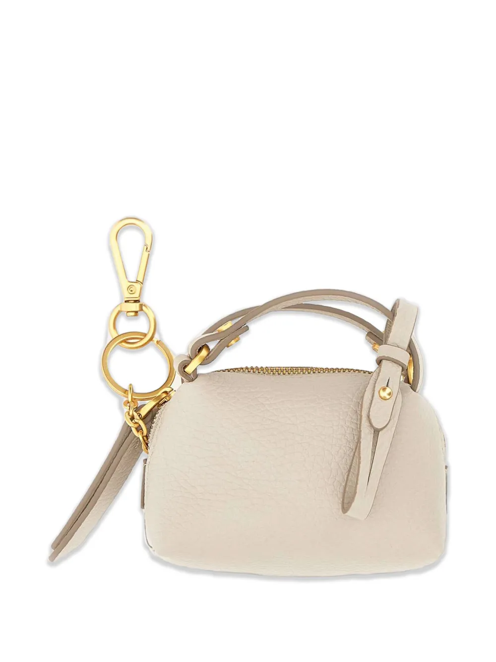 GIANNI CHIARINI Alifa hammered-leather keyring - Nude
