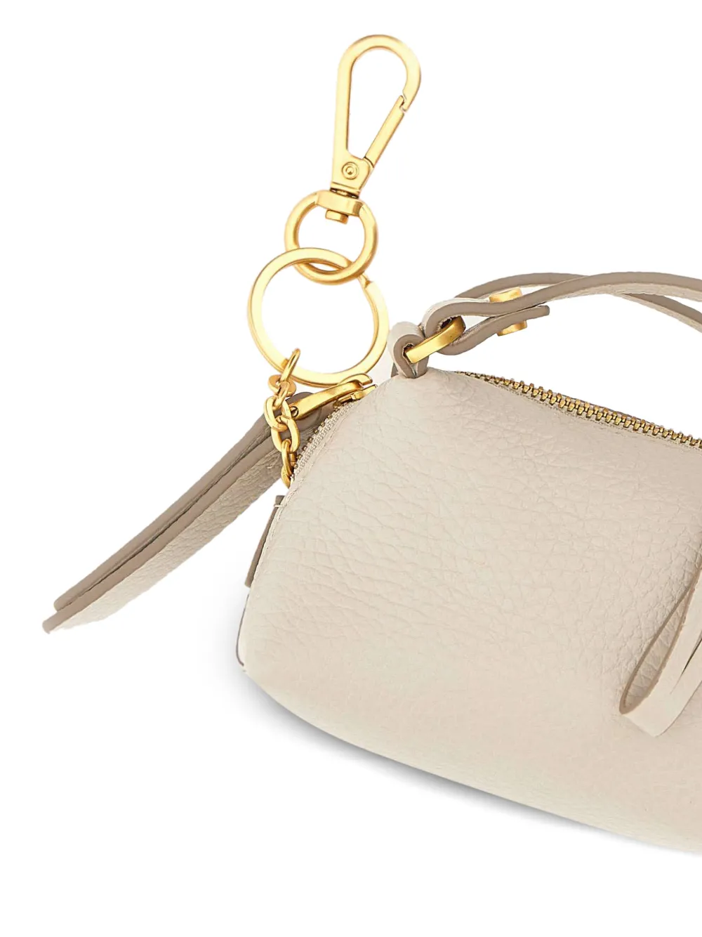 GIANNI CHIARINI Alifa sleutelhanger van bewerkt leer Beige