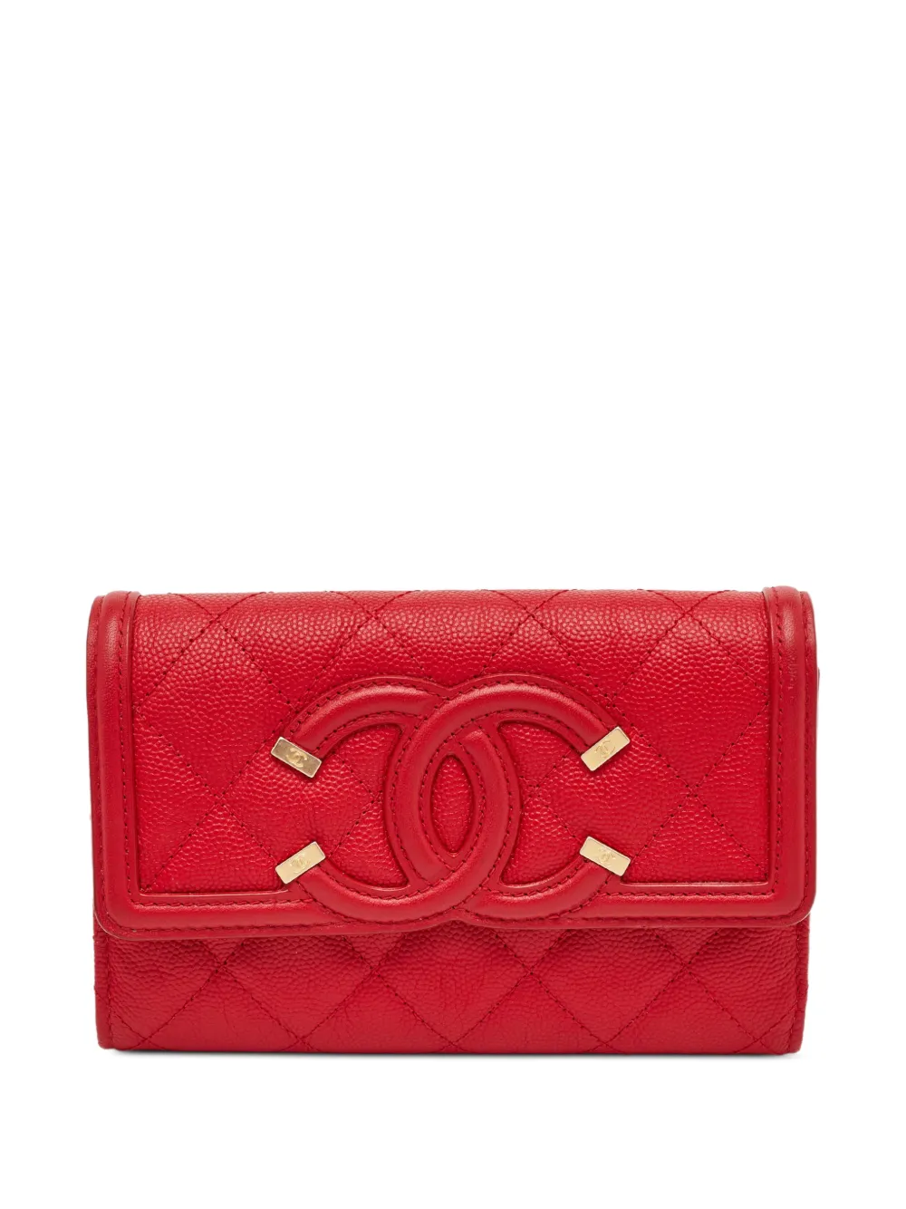 CHANEL Pre-Owned 2018 gestepptes CC Filigree Portemonnaie - Rot
