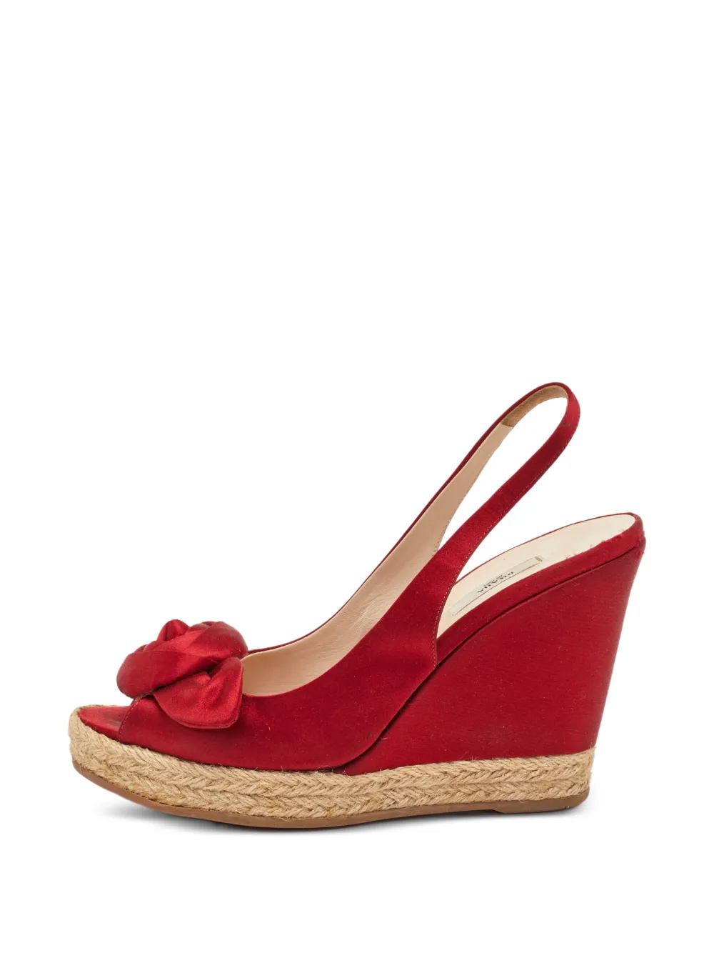 Prada Pre-Owned Rose slingback espadrilles - Rosso