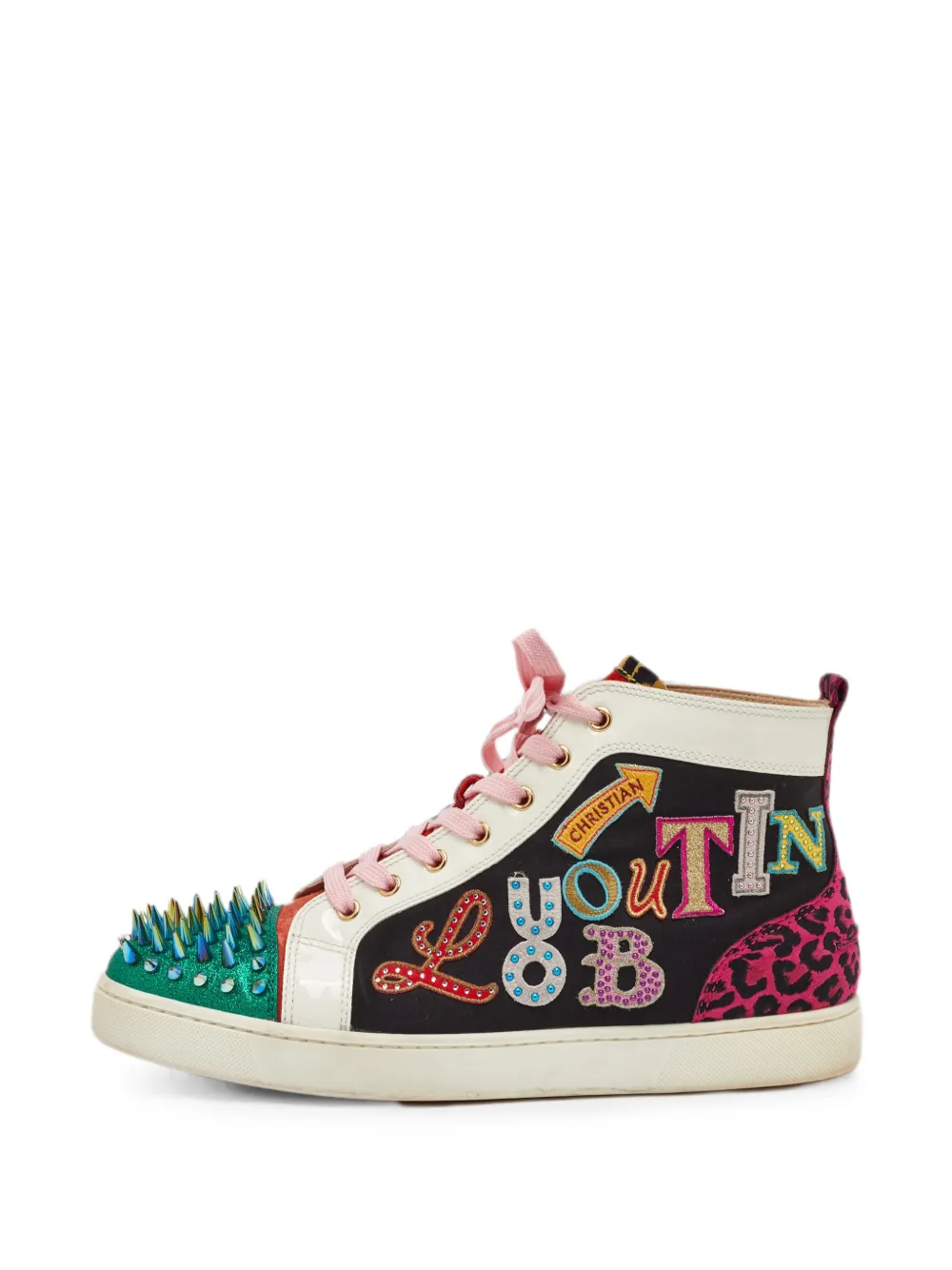 Christian Louboutin Pre-Owned Lou Spikes leather sneakers - Schwarz
