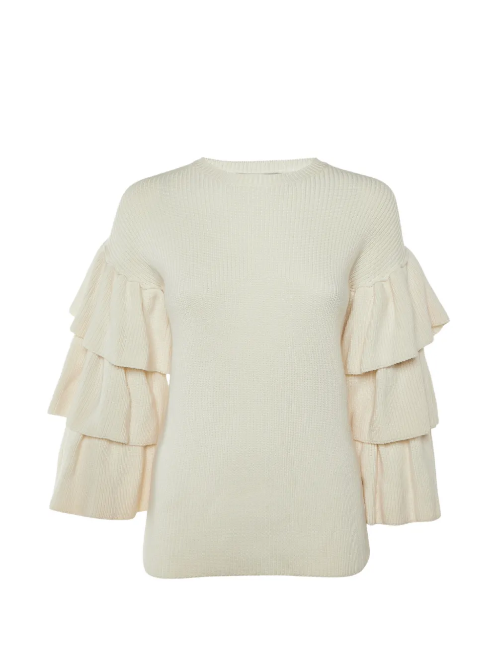 Valentino Garavani Pre-Owned ruffle-sleeve sweater - Toni neutri