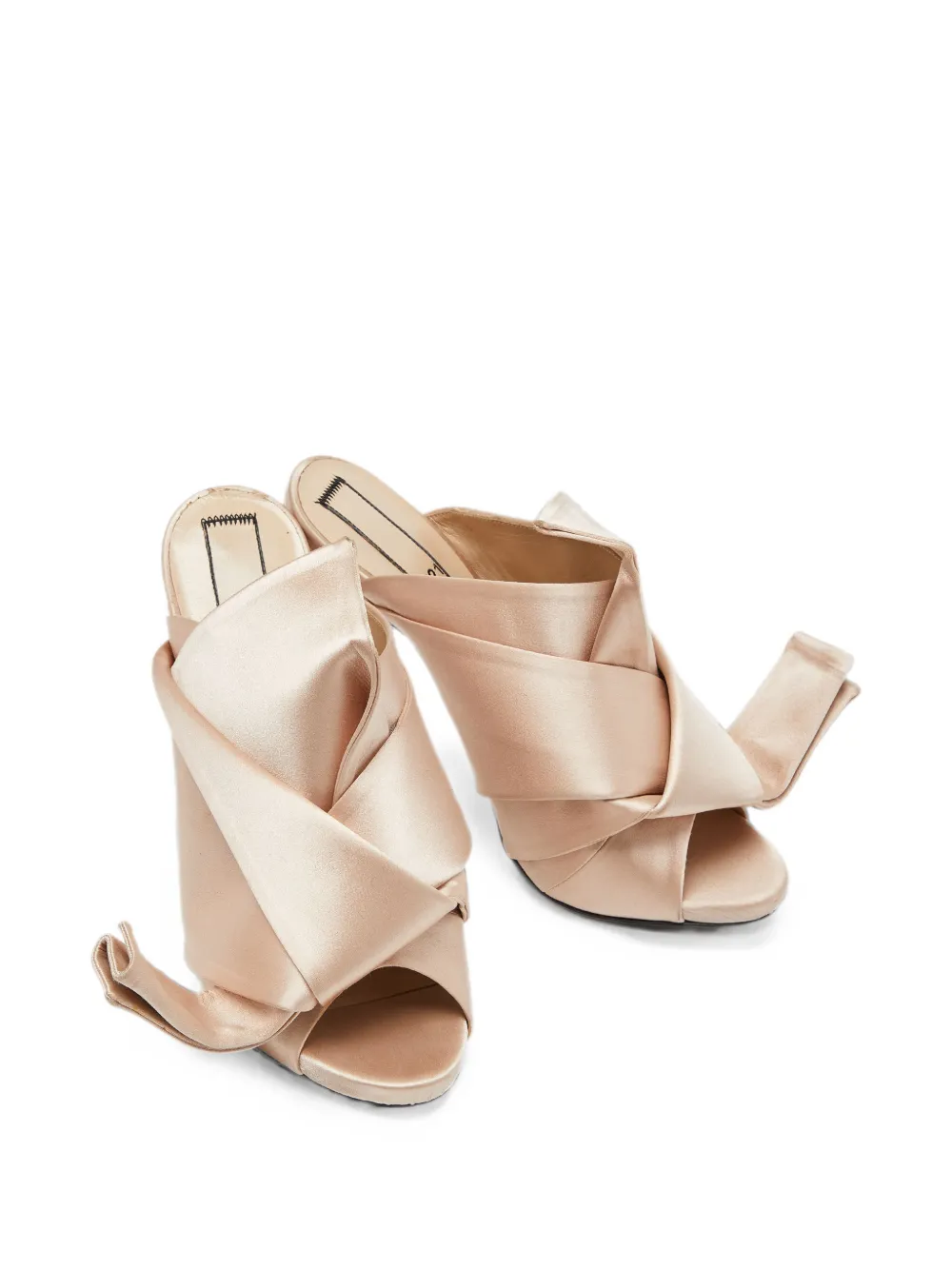 Pre-owned N°21 Ronny Pleated Mules In Neutral