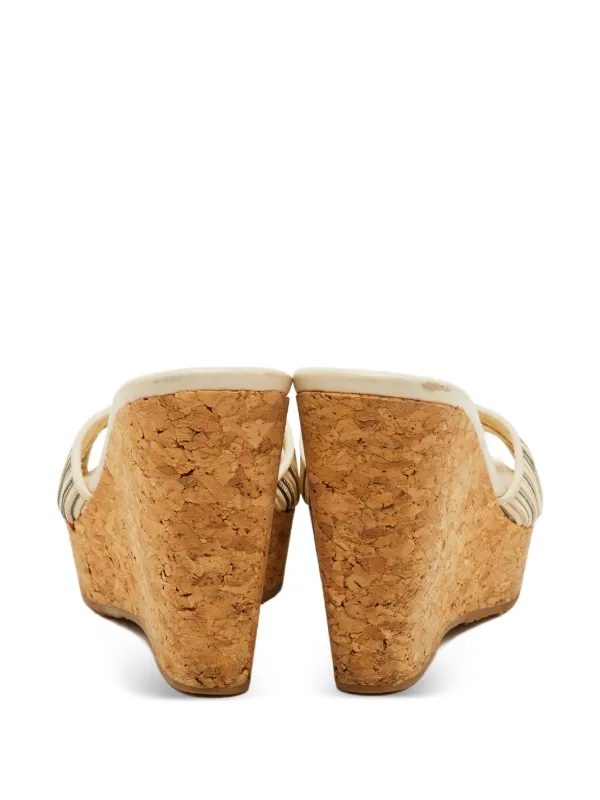 Jimmy Choo Pre-Owned Pandora Wedge Sandals | Neutrals | FARFETCH