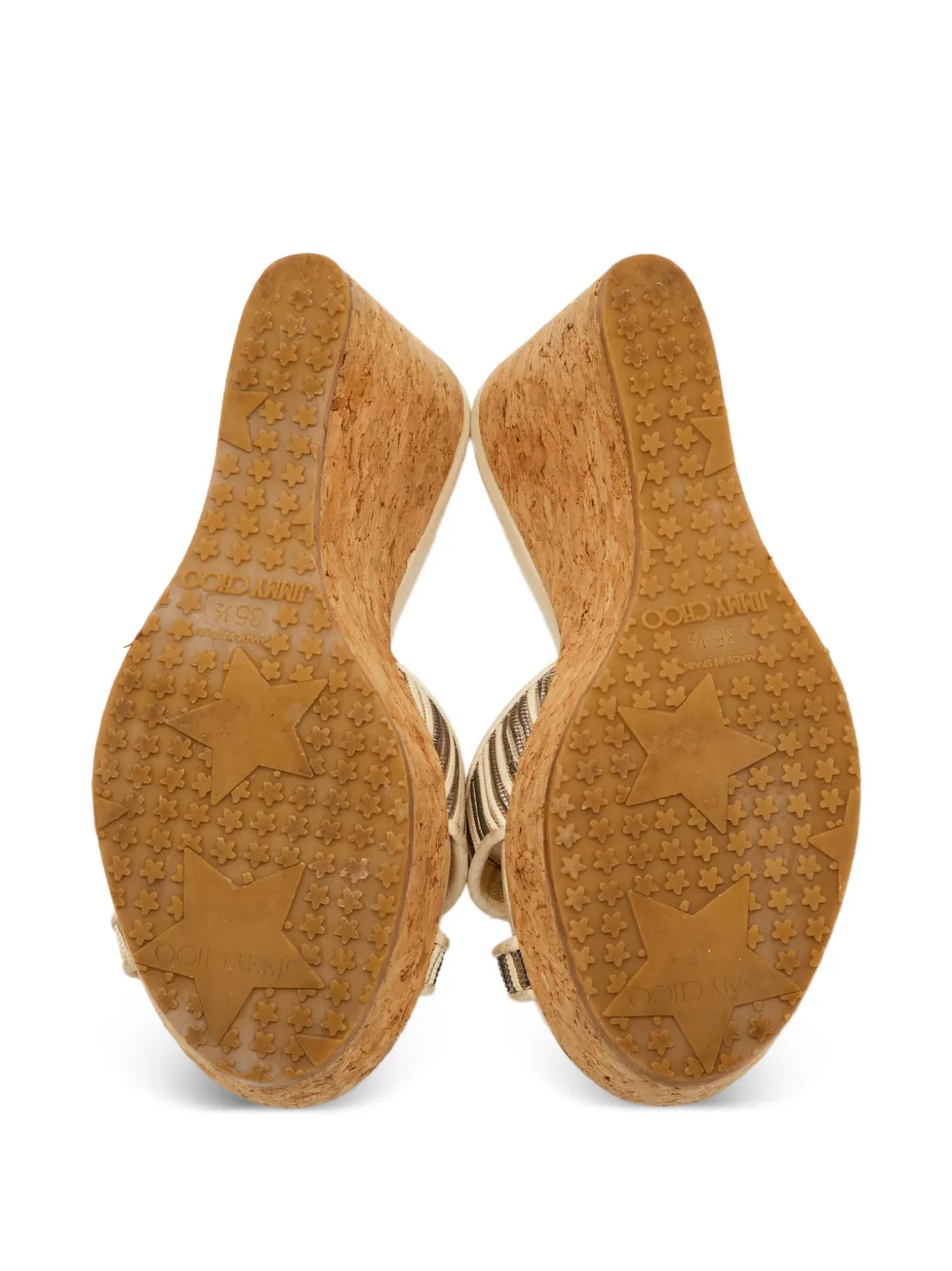 Jimmy Choo Pre-Owned Pandora Wedge Sandals | Neutrals | FARFETCH