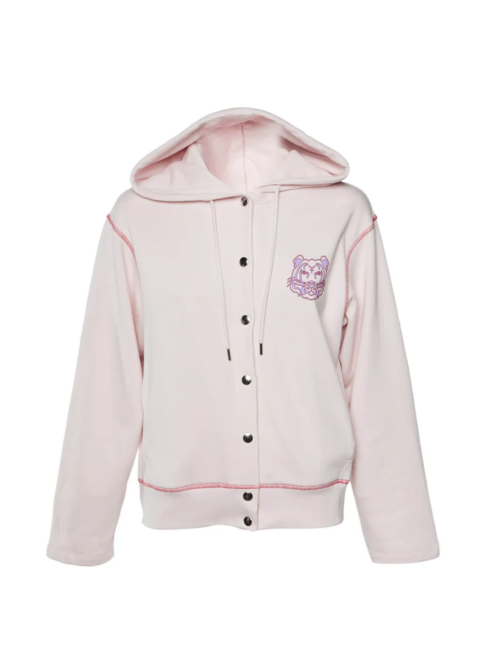 Kenzo Pre-Owned tiger-print button-front hoodie - Rosa