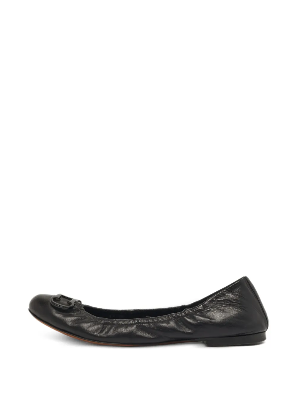 Carolina Herrera Vintage logo-plaque ballet flats - Schwarz