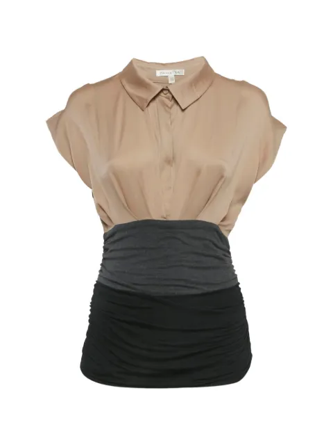 Paule Ka ruched satin-panel top
