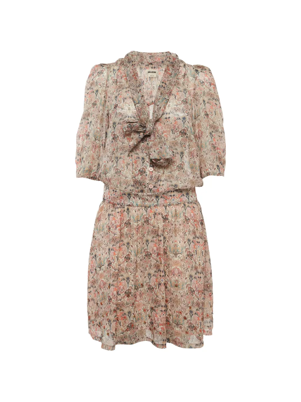 Zadig&Voltaire mini Rewel floral-print dress - Toni neutri