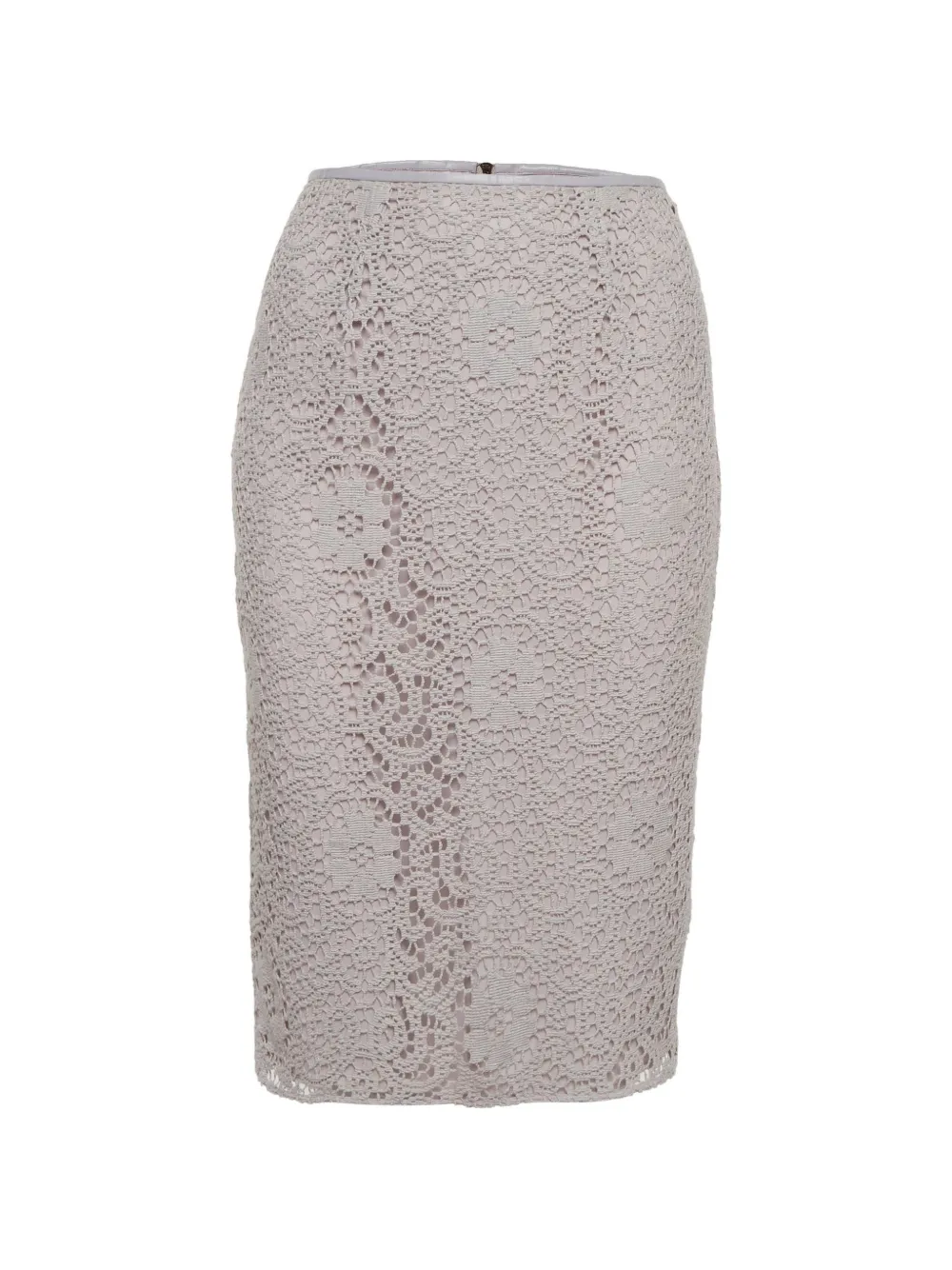 Burberry Pre-Owned floral-lace pencil midi skirt - Viola
