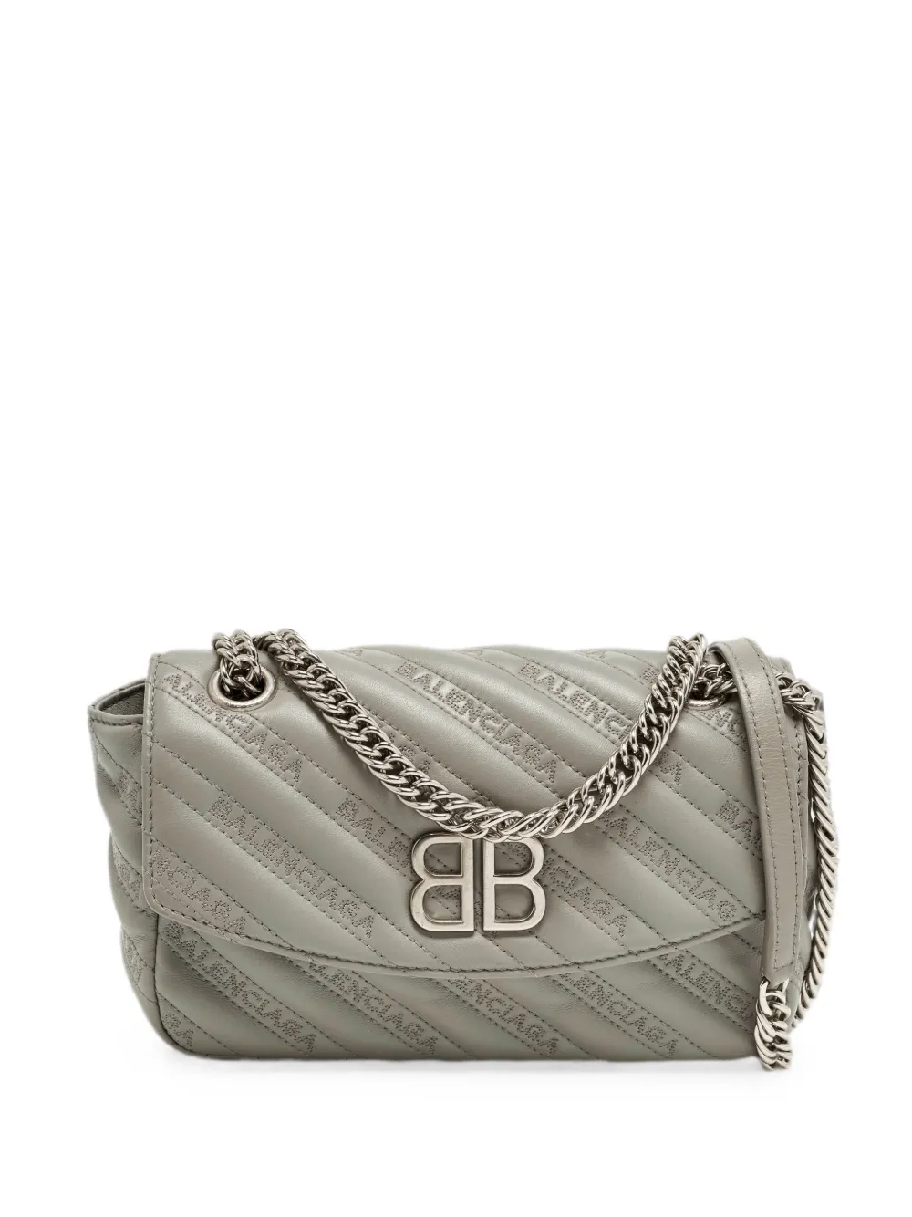 Balenciaga Pre-Owned logo-embossed shoulder bag - Grigio