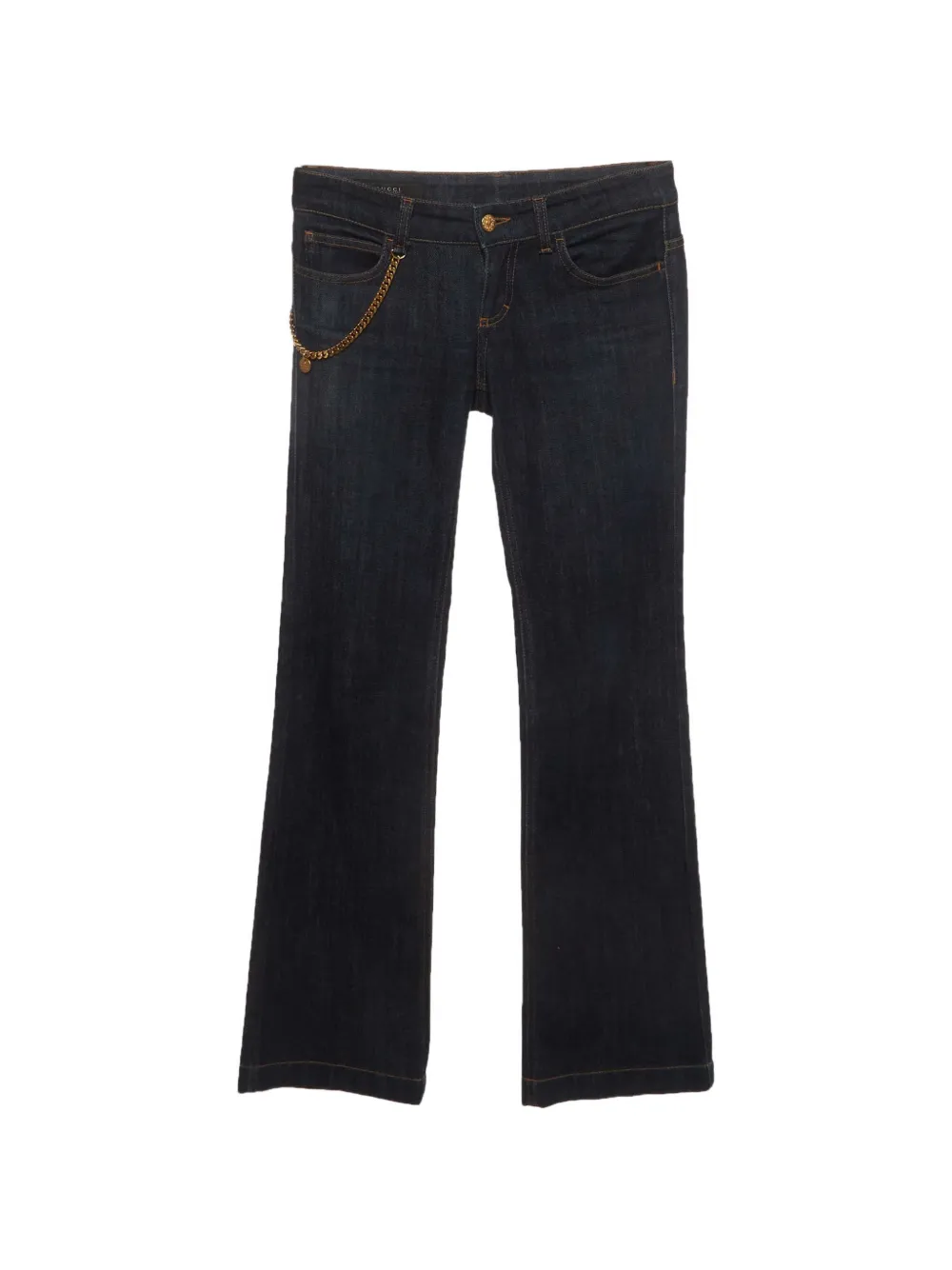 Gucci Pre-Owned chain-detail straight-leg jeans - Blu