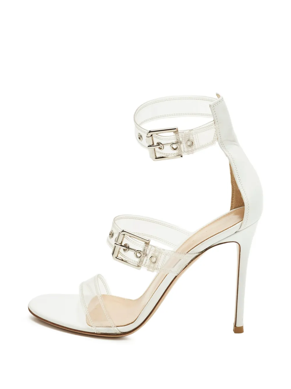 Gianvito Rossi Plexi buckle-strap sandals - White
