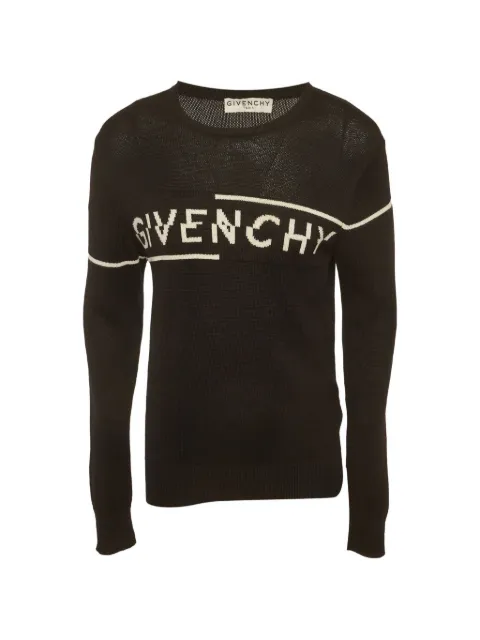Givenchy Pre-Owned logo-intarsia crew-neck sweater