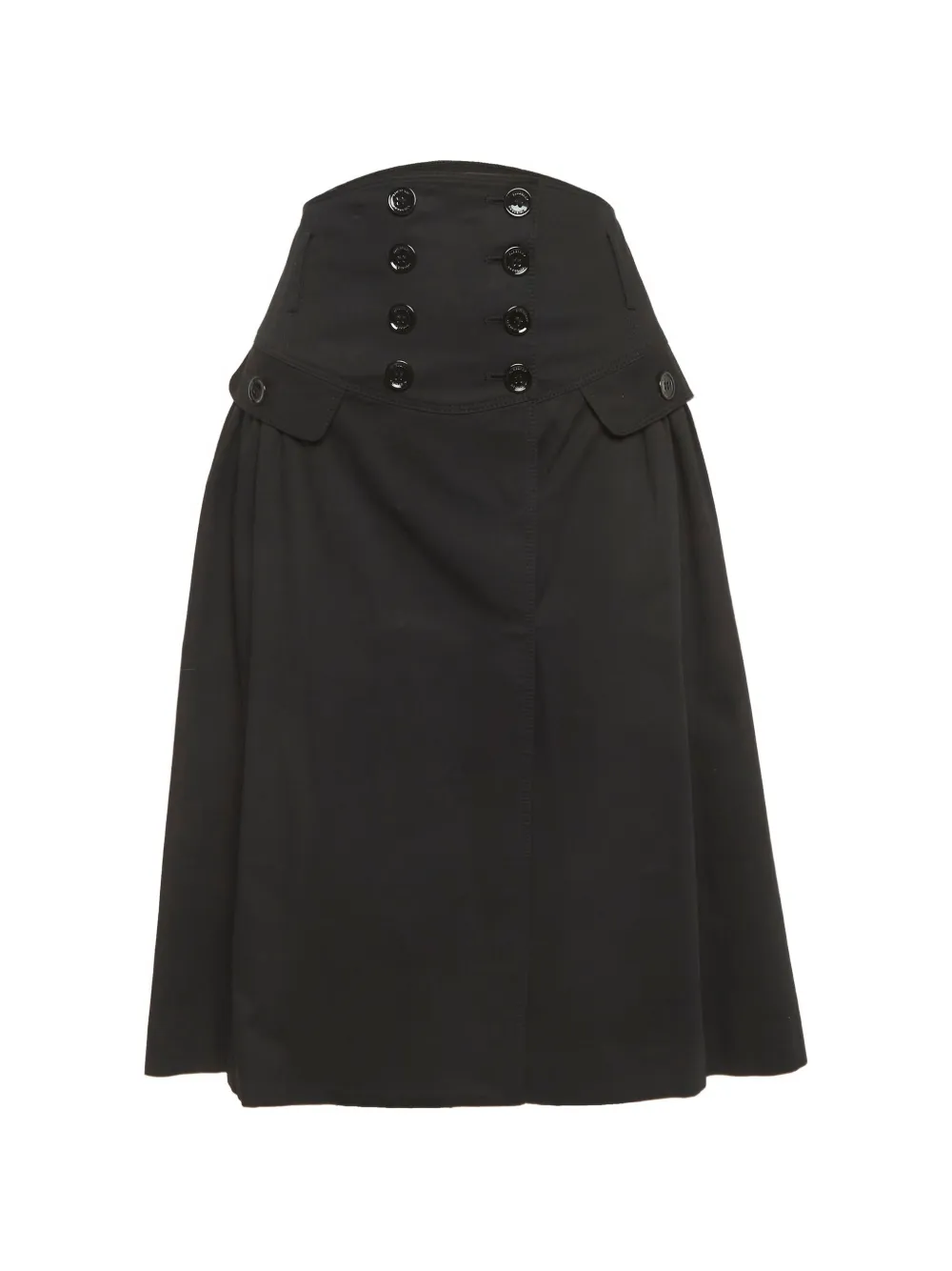 Burberry Pre-Owned buttoned cabardine pencil skirt - Schwarz