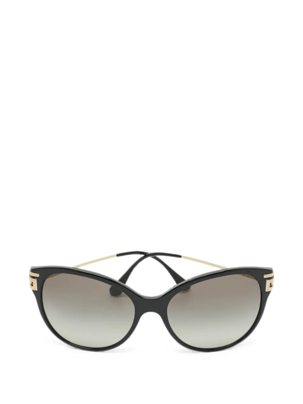 Versace Pre-Owned Crystal-embellished cat-eye sunglasses - Nero