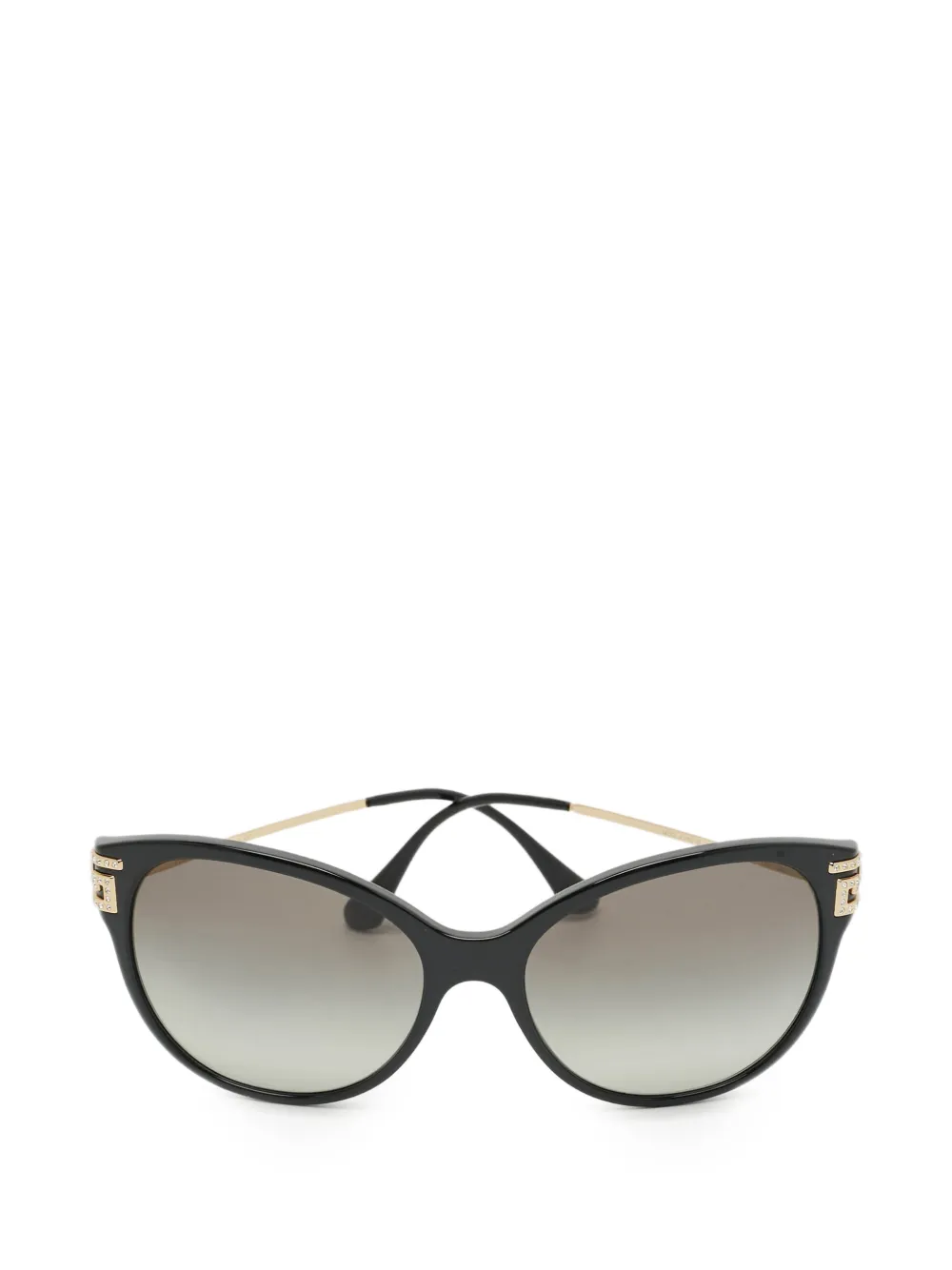 Versace Pre-Owned Crystal-embellished cat-eye sunglasses - Nero