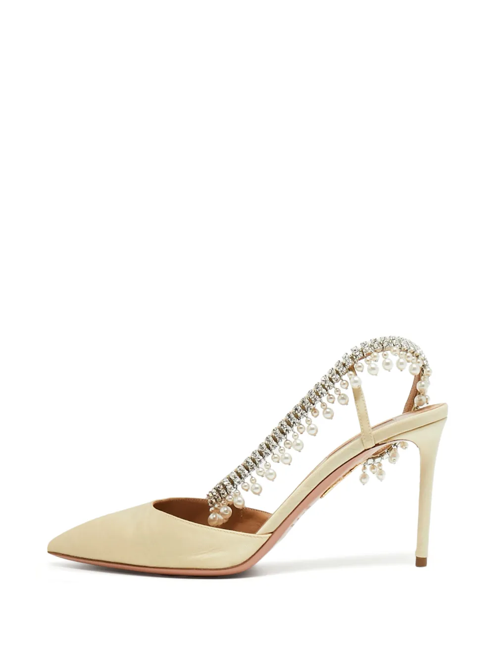 Aquazzura crystal-embellished pearl-accented pumps - Toni neutri