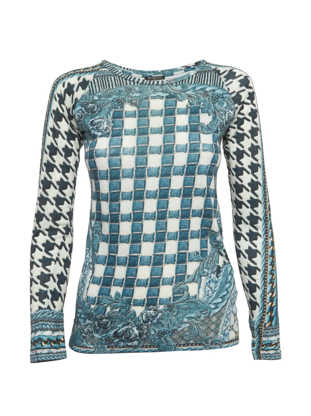 Balmain Pre-Owned chcked top - Blau