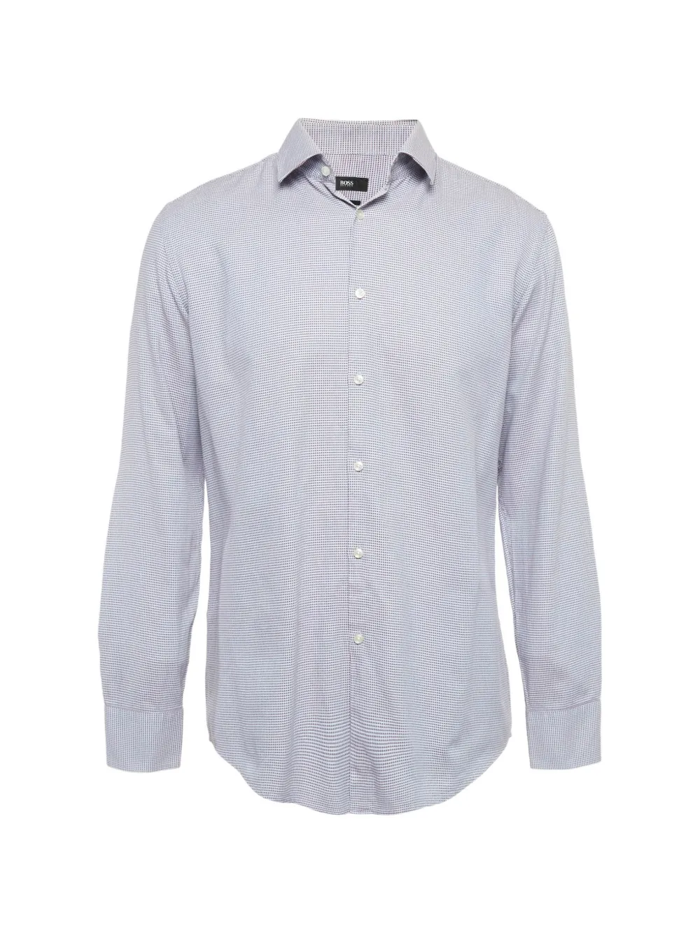 BOSS check-pattern slim-fit shirt - Blau