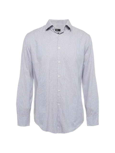 BOSS check-pattern slim-fit shirt