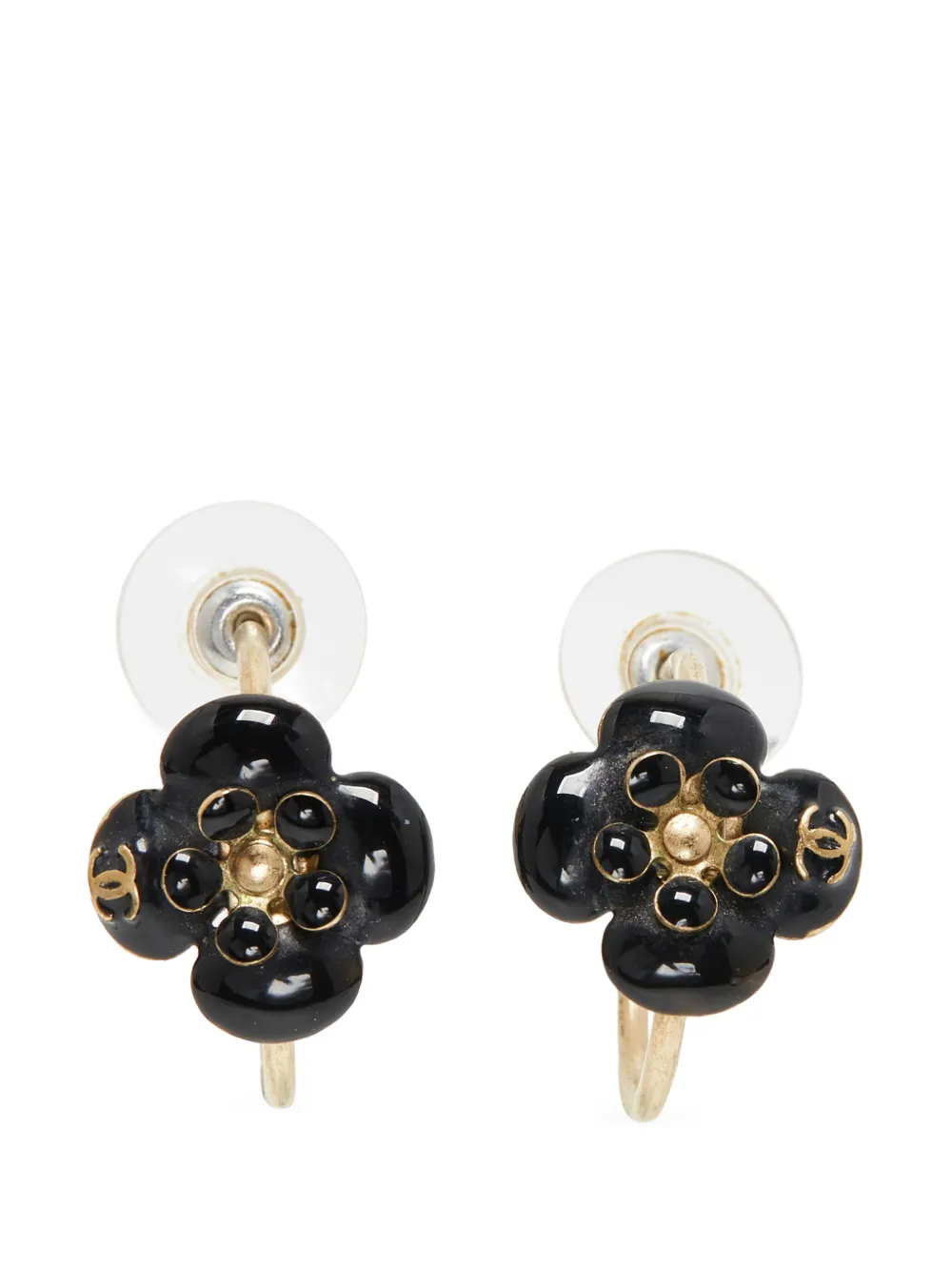 CHANEL Pre-Owned CC flower-shape earrings - Oro