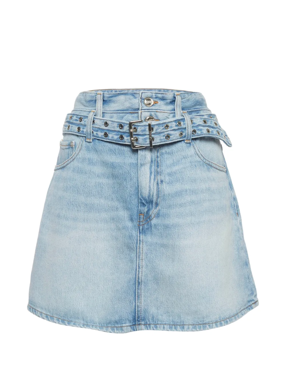 GANNI belted mini skirt - Blu