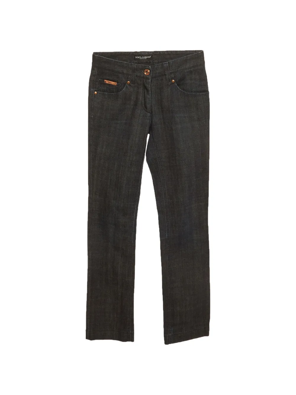 Dolce & Gabbana Pre-Owned slim-fit logo-plaque jeans - Blu