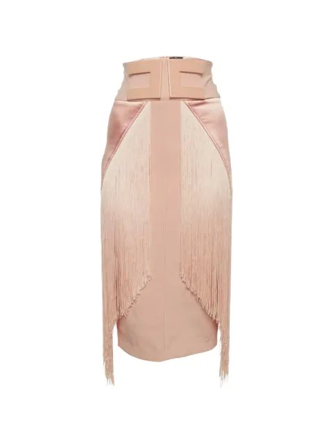 Elisabetta Franchi fringed pencil midi skirt