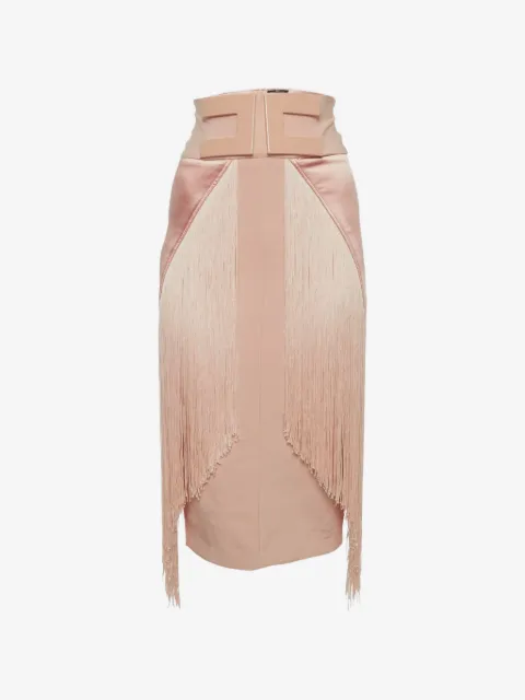 Elisabetta Franchi fringed pencil midi skirt