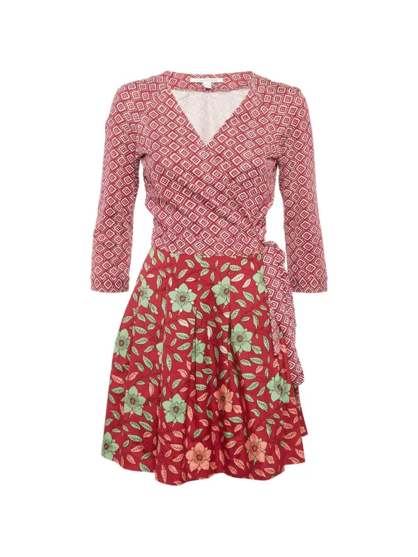 Diane Von Furstenberg Vintage Jewel Wrap Dress | Red