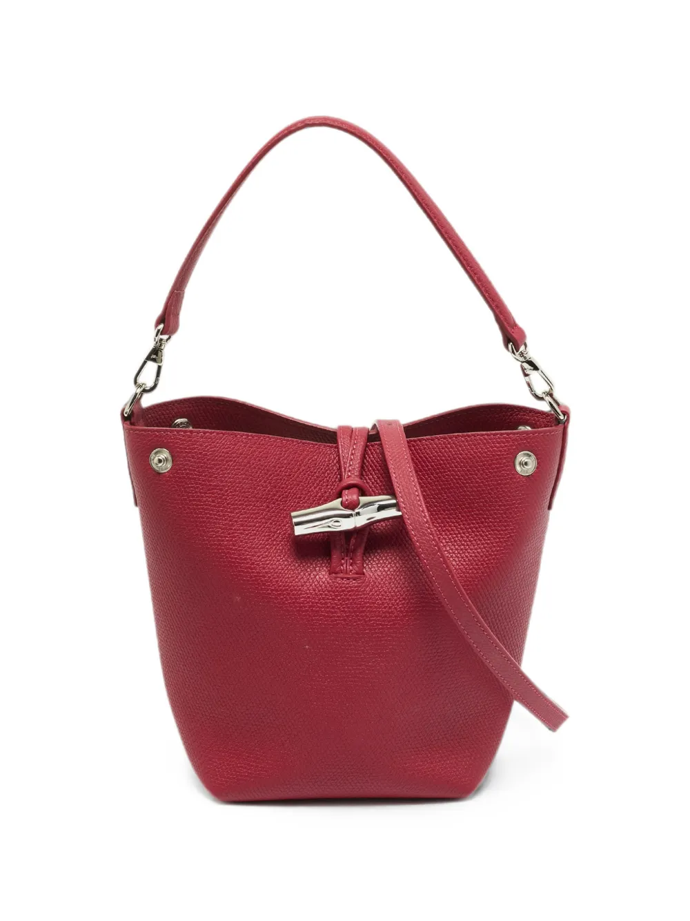 Longchamp Le Roseau leather tote bag - Rosso