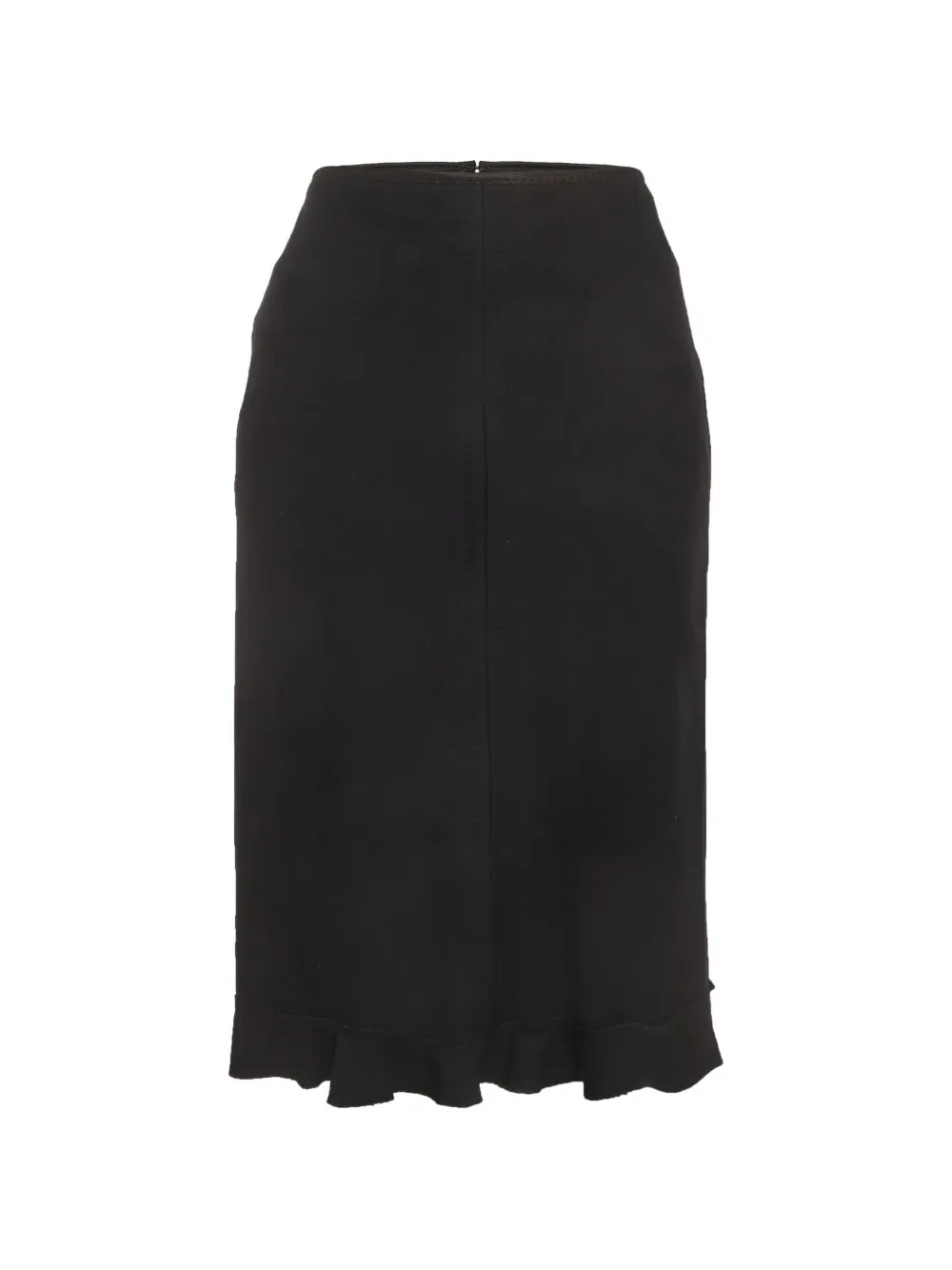 Louis Vuitton Pre-Owned ruffle-trim pencil midi skirt - Schwarz