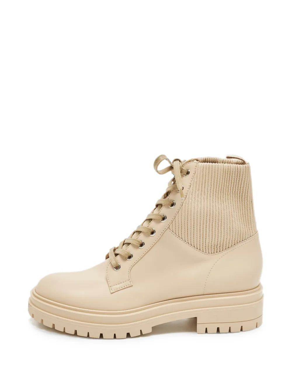 Gianvito Rossi Martis lace-up combat boots - Nude