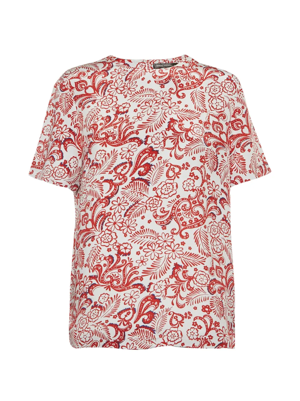 Balenciaga Pre-Owned floral-print short-sleeve blouse - Bianco