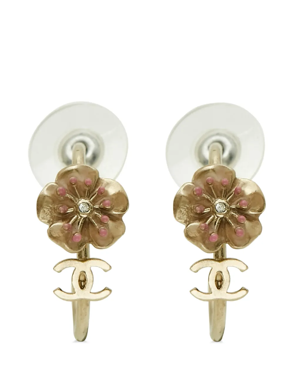CHANEL Pre-Owned CC floral earrings - Oro