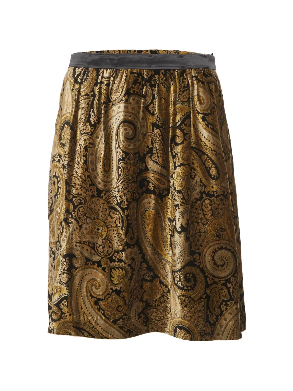 Etro Pre-Owned Paisley-print velvet mini skirt - Oro