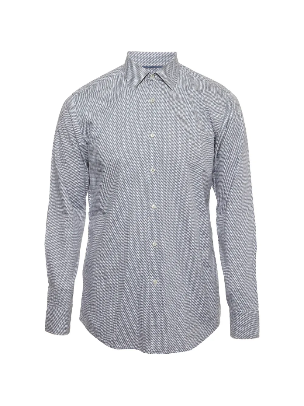 BOSS geometric-print shirt - Blau