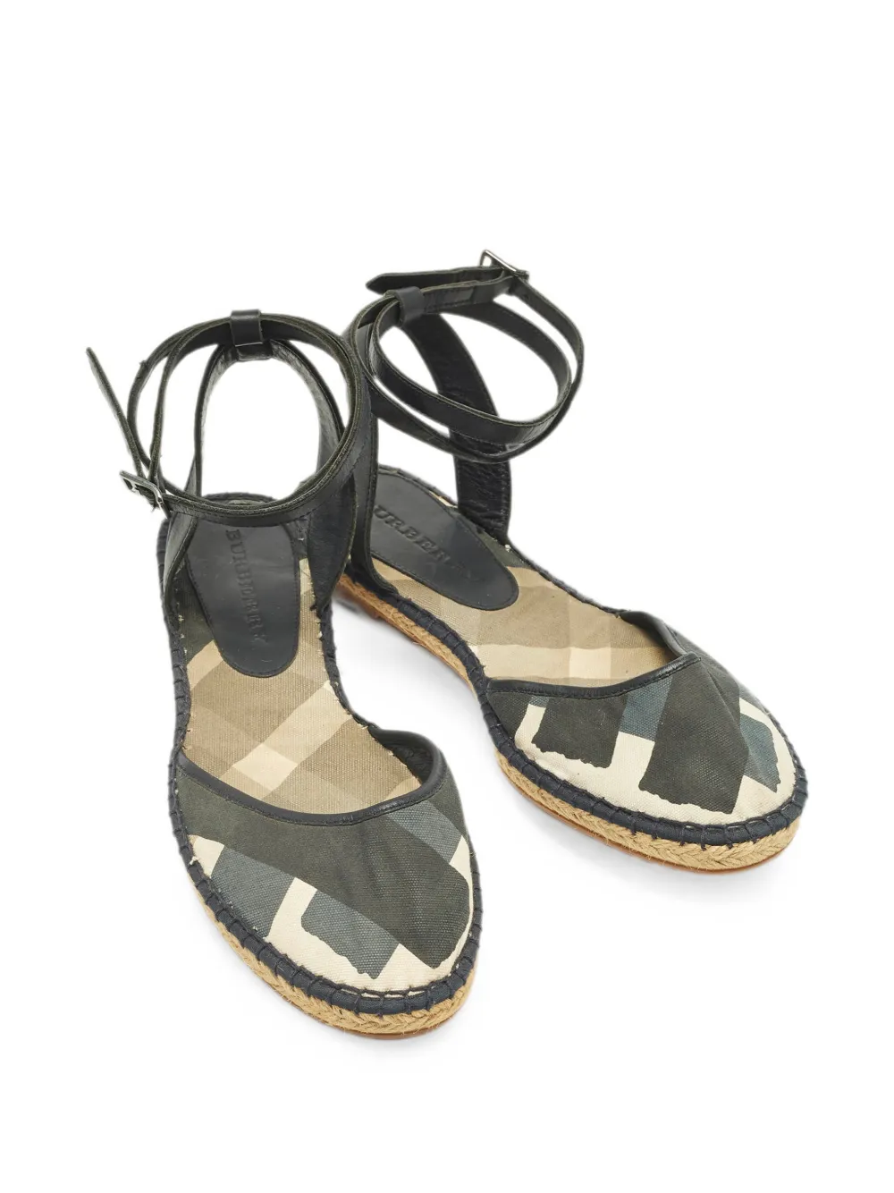 Burberry Pre-Owned Check ankle-strap espadrilles - Blau
