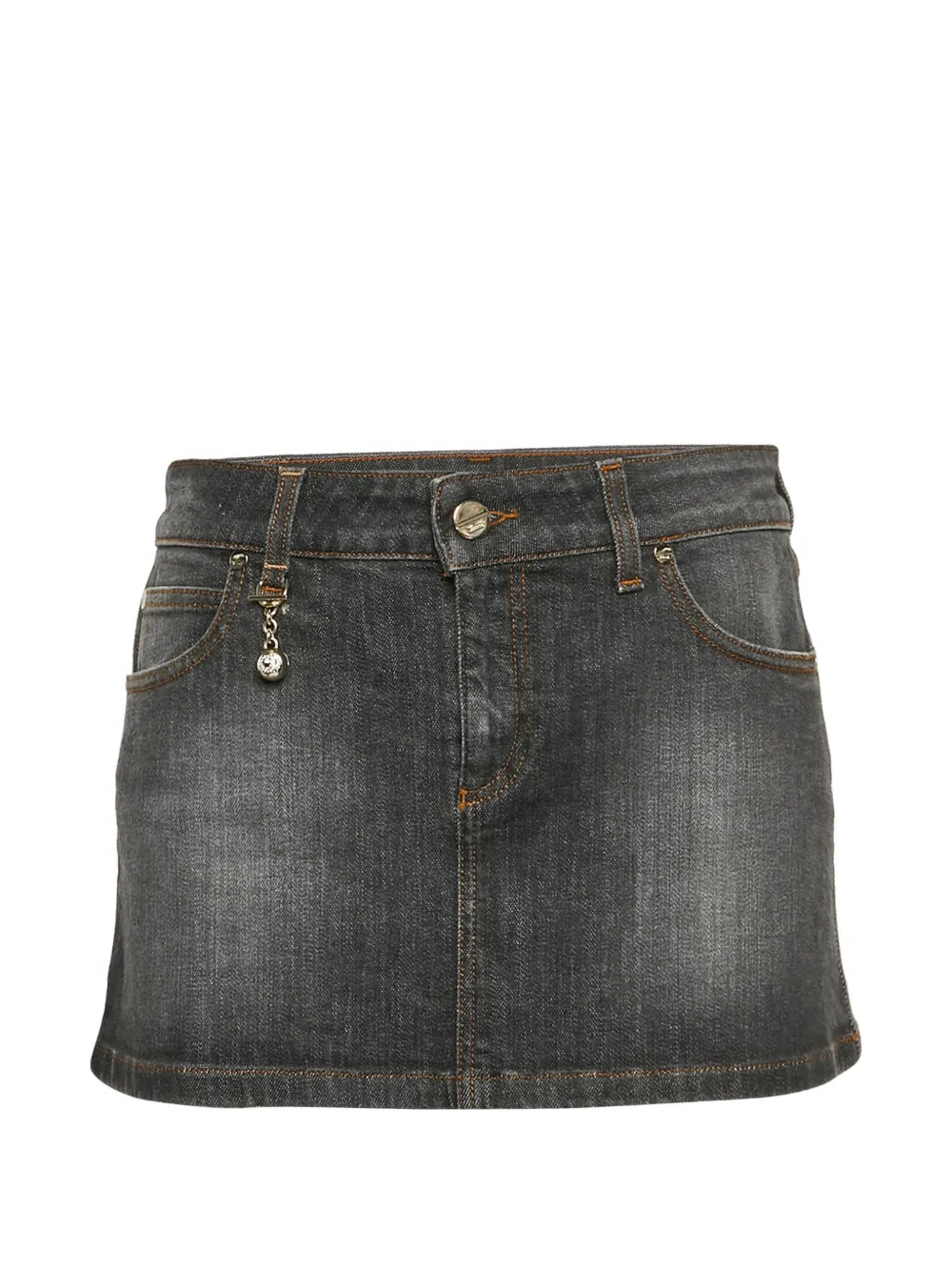 Gucci Pre-Owned logo-charm mini skirt - Grigio