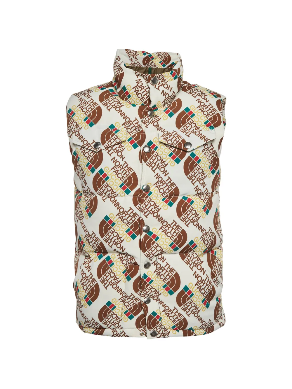 Gucci Pre-Owned x The North Face logo-print padded vest - Weiß