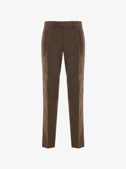 Caruso pleated moleskin trousers