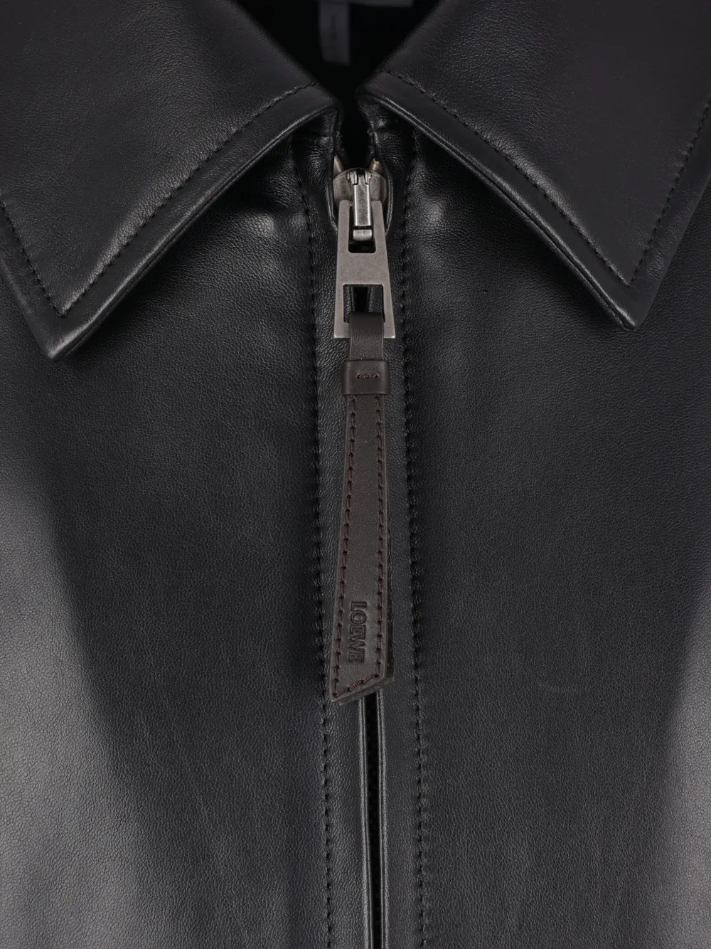 LOEWE Leren jack met rits Zwart