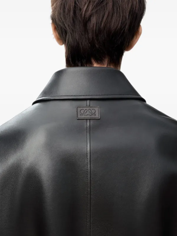 LOEWE zip-up Jacket In Nappa Lambskin | Black | FARFETCH