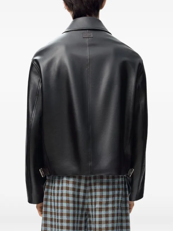 LOEWE ジップアップジャケット ブラック LOEWE zip-up Jacket In Nappa Lambskin | Black | FARFETCH