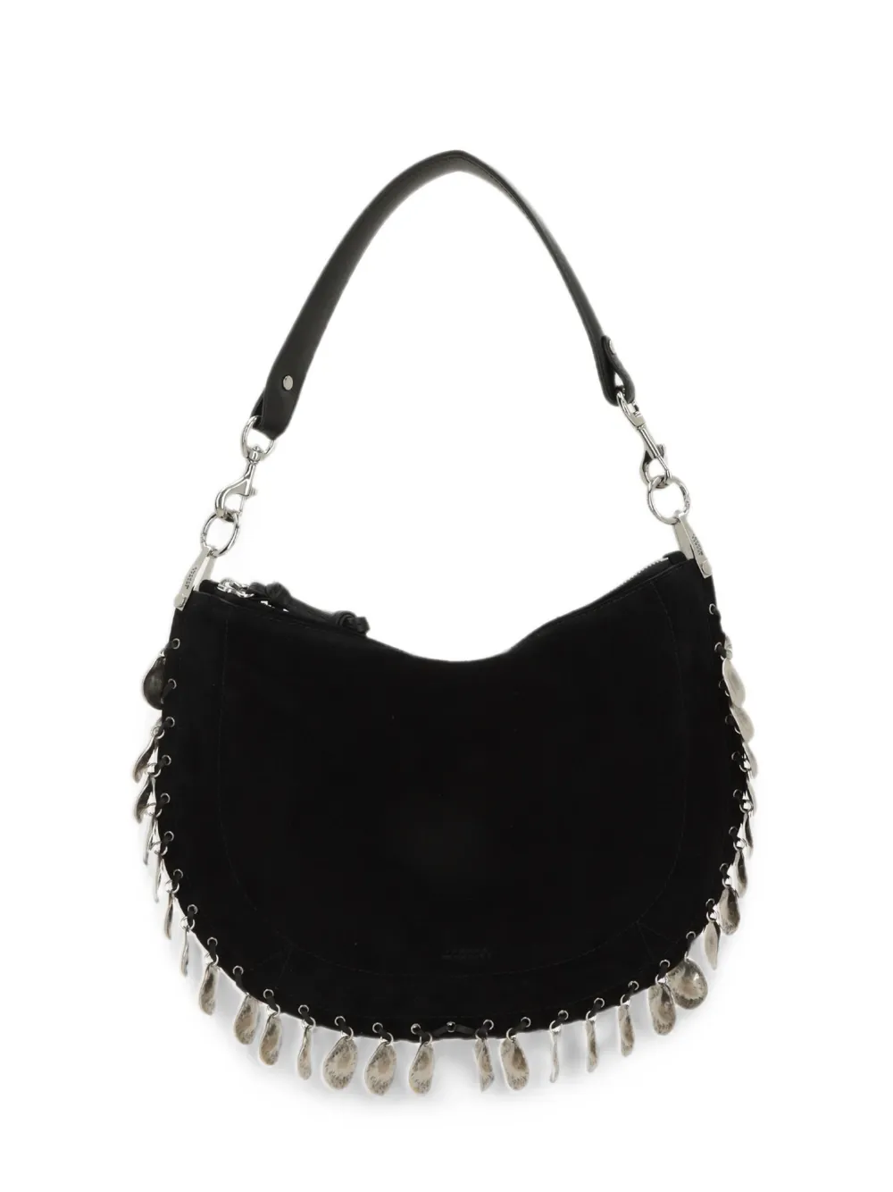 ISABEL MARANT Oskan coin-embellished suede shoulder bag - Black